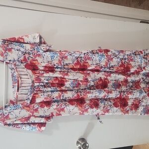 Soft Surroundings Blissful Bamboo Plumeria Nightgown Housedress With Pockets